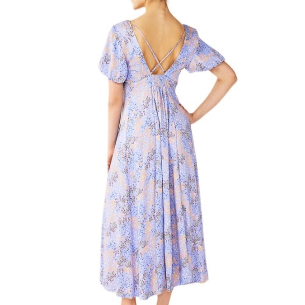 Juniors' Rewind V-Neck Strappy Back Midi Dress Size XS - Picture 3 of 8